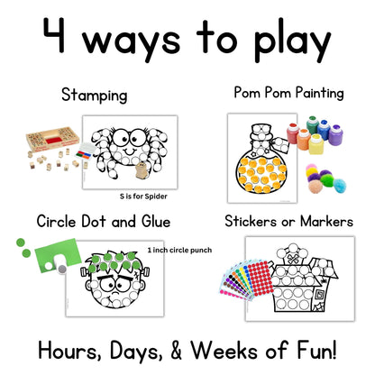 Halloween Dough A Dot Printables