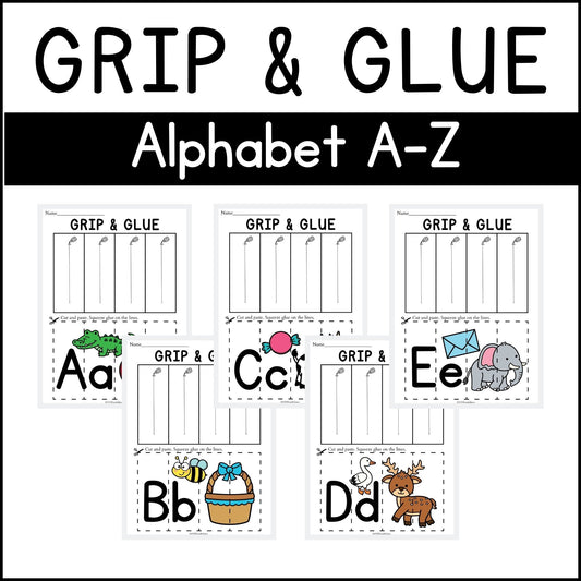 Alphabet Grip and Glue Worksheets