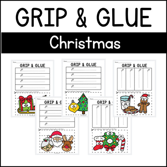 Christmas Grip and Glue Worksheets