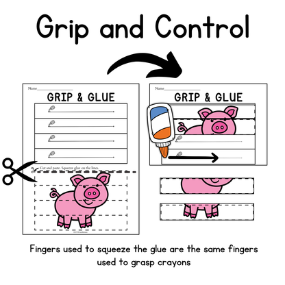 Farm Animals Grip and Glue Worksheets
