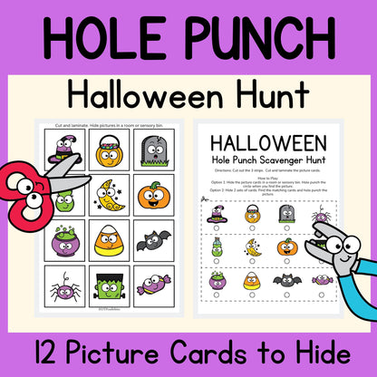 Halloween Hole Punch Picture Scavenger Hunt