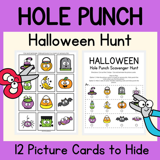 Halloween Hole Punch Picture Scavenger Hunt