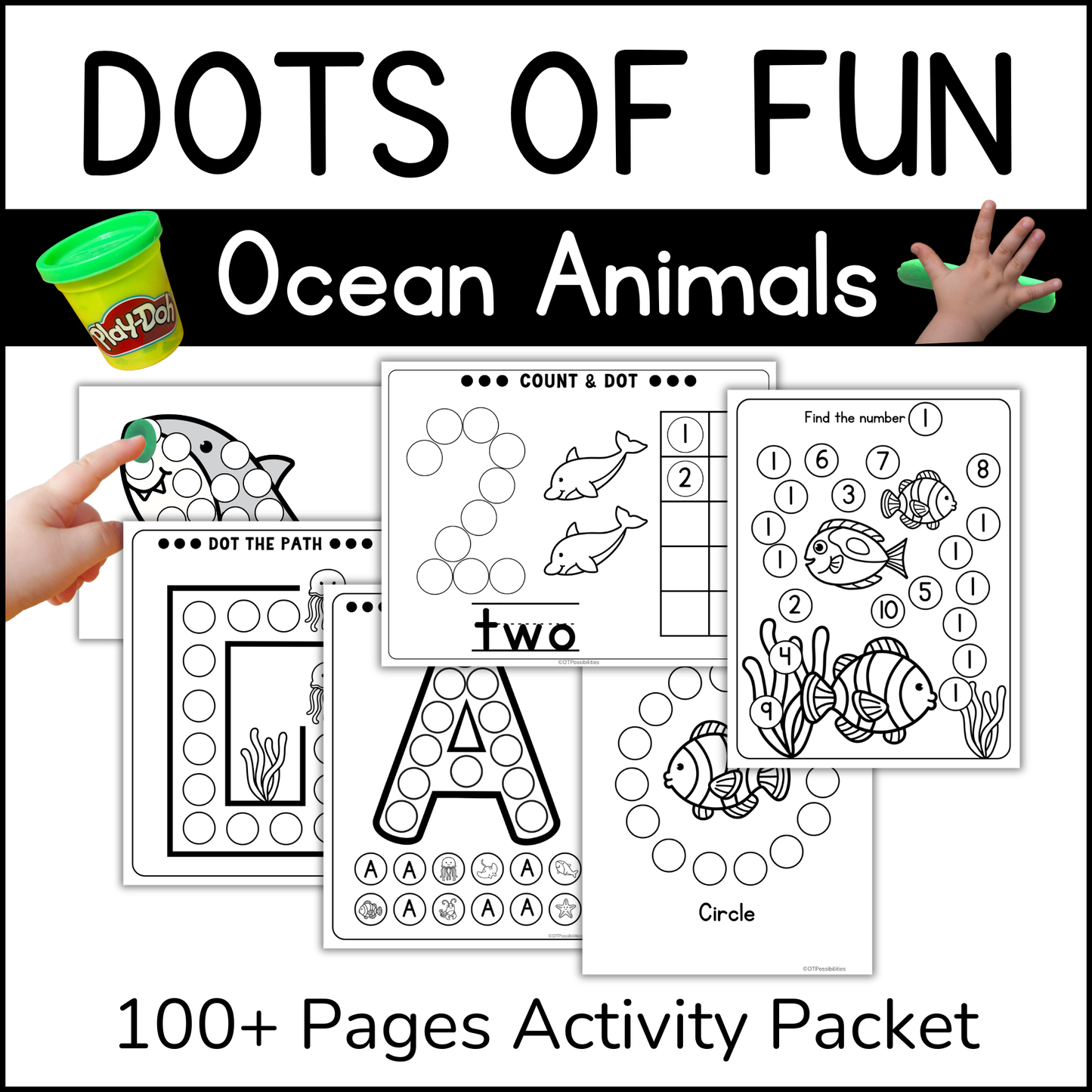 Ocean Animals Dots of Fun Activity Packet