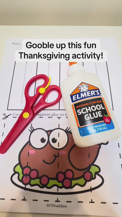 Thanksgiving Grip and Glue Worksheets